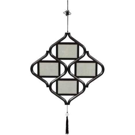 Cadre Photo Mural Noir Style Chinois Nœud Chinois Créatif en Pvc et Verre, Décoration Délicate pour Maison ou Présent de Pendaison de Crémaillère (1/5)