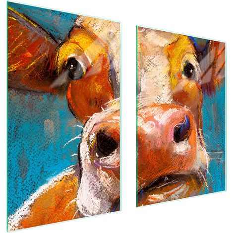Assiette de protection en verre pour la cuisine 65x52 vache (1/5)