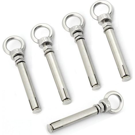 Vis M6x80mm De Boulon À Œil À Expansion Avec Anneau De Levage En Acier Inoxydable 5 Pack (1/4)