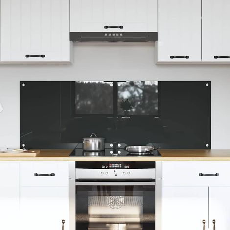 Kitchen Backsplash 2 pcs Dark Grey 70 x 50 cm Tempered Glass vidaXL