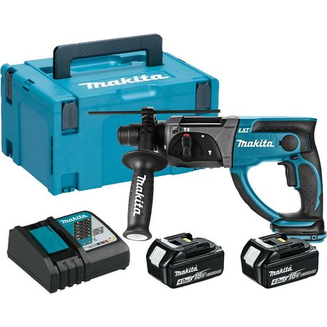 Makita DHR202RMJ Cordless 18V LXT 20mm SDS+ Rotary Hammer Drill With 2x 4Ah Batteries, Charger And MAKPAC Type 3 Carry Case