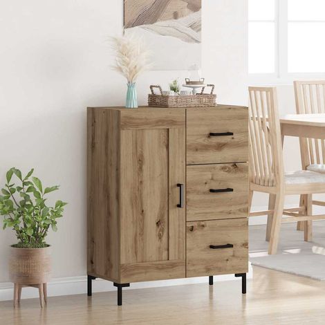 vidaXL Credenza rovere artigianale 69.5 x 34 x 90 cm Legno (1/5)
