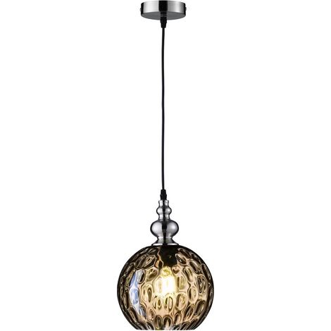 Suspension lampe suspendue rétro lampe de table à manger verre ambre lampe de salon E27 (1/3)