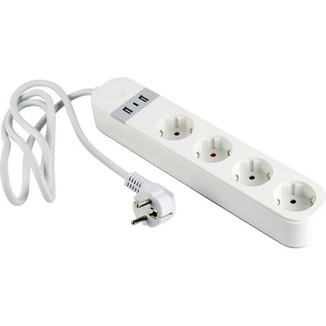 Gembird TSL-PS-S4U-01-W Multipresa Bianco Schuko 1 pz. (1/5)