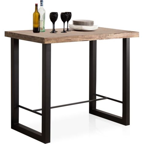 Mesa alta Loft Roble boreal – Negro 120cm (ancho) x 100cm (alto) (1/5)