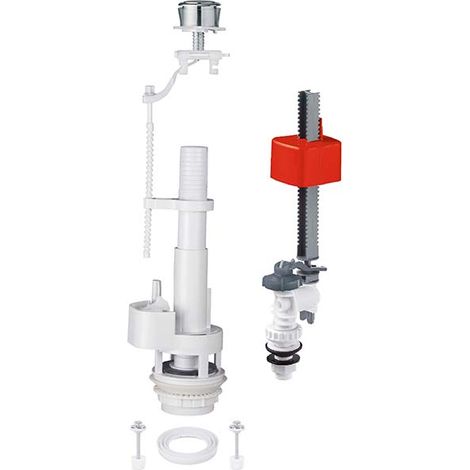 Meccanismo scarico wc singolo vaso MONOBLOCCO + Galleggiante BASSO - CR (1/5)