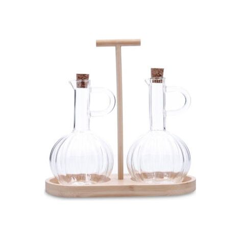 Set de Aceitera y Vinagrera Quid Trend 21 x 9,5 x 20,5 cm Bambú Marrón