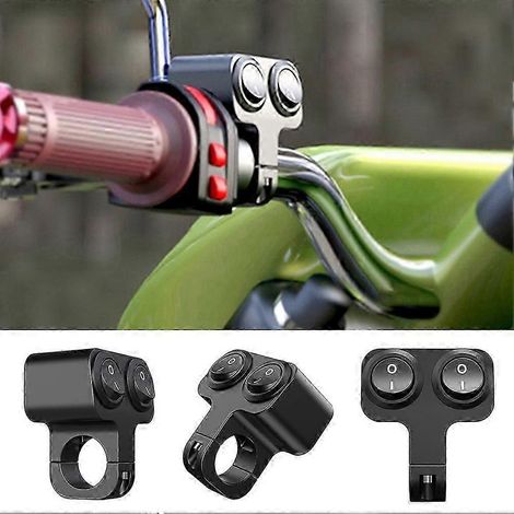 Interrupteur double universel 12V pour guidon de moto, pour clignotant de phare (3 fils) (1/4)