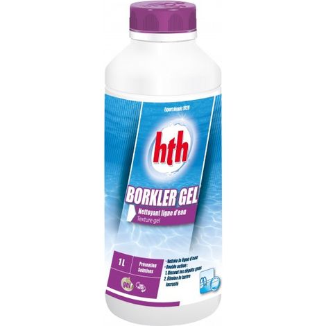 HTH – Gel nettoyant ligne d'eau piscine – Anti-calcaire – Texture gel épais pour adhérence optimale – Détartrage et dégraissage efficace – 1 litre (1/5)