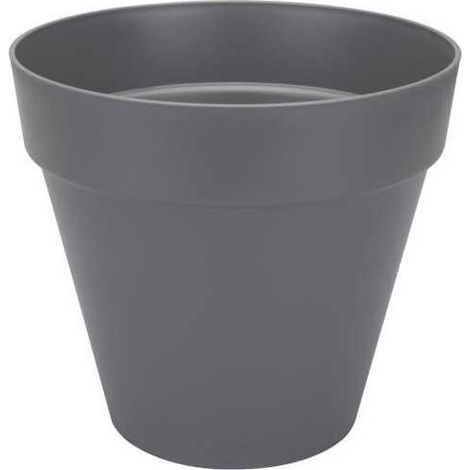 ELHO Pot de fleurs Rond Loft Urban - Ø 38,5 x H 35,3cm - Gris anthracite - Avec roues