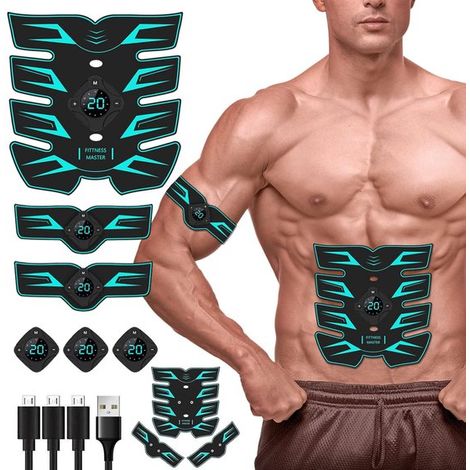 Estimulador muscular abdominal, estimulador muscular EMS, equipo de fitness para abdomen, brazos, hombros, espalda, piernas/caderas. (1/5)