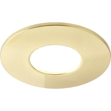 Litecraft Recessed Downlight Fire Rated LED Fixed Ceiling Spotlight - Satin Brass
