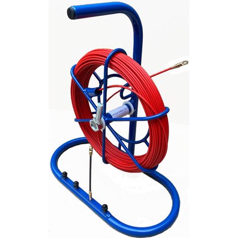 Aiguille souple en fibre de verre 3 mm – Longueur 30 m sur dévidoir acier traité – 2 embouts laiton et tête flexible – Milnov