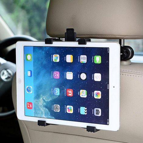 TrAdE Shop Traesio - Porta Tablet Supporto Per Auto Aggancio Poggiatesta Universale 24-28 Regolabile -