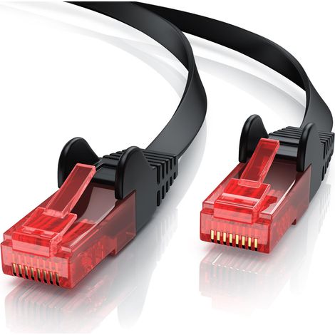 CSL Cat 6 Flachband LAN Kabel - mehrfach geschirmt - UTP Gigabit - 1000 Mbit/s - Patchkabel Flachkabel - Netzwerkkabel - 15m (1/5)