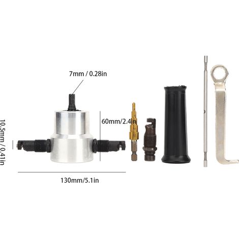 Ensemble de 6 outils de coupe-tôle électrique pour tôle (boîte en métal) : scie sauteuse, coupe-tôle, coupe-rond. (1/5)