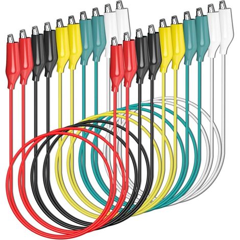 10pcs Double Ended Alligator Clips Electrical Circuit Connection Electrical Test 5 Colors (1/5)
