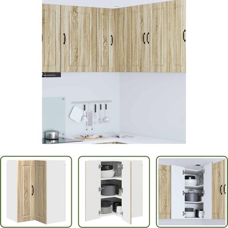 vidaXL Küchenregal - Küchenschrank Sonoma-Eiche 57 x 57 x 80 cm Holzwerkstoff (1/5)