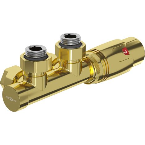 Mexen G00 Thermostat-Set, Winkel, Duplex, DN50, Gold - W907-900-50 (1/3)