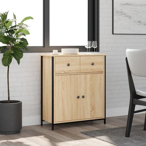 Buffet de Rangement chêne sonoma 70x30x80 cm Bois d'Ingénierie, Design Moderne, pour salon et salle à manger (1/5)