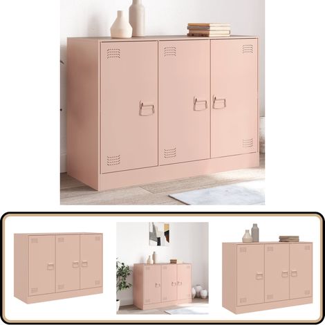 Buffet rose 99x39x73 cm acier - Buffet Rose - Meuble De Rangement - Armoire Moderne - Meubles Salon - Mobilier Chambre (1/5)