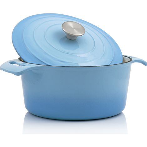 BBQ-Toro Emaillierter Gusseisen Cocotte mit Deckel, 4,0 Liter - Ø 24 cm, Schmortopf, Bratentopf