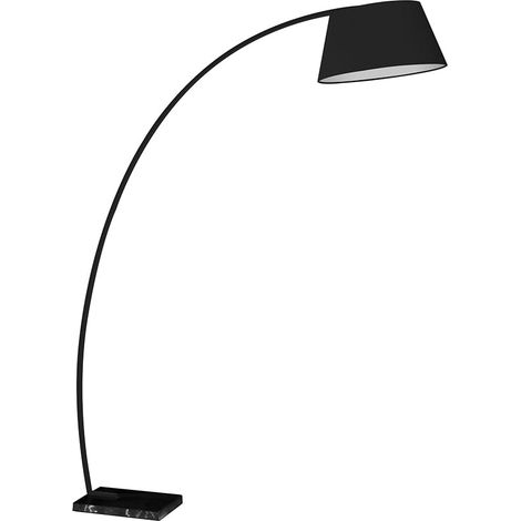 Stehlampe bogenförmig schwarz aus Metall mit Marmorsockel h205 cm Stelo (1/4)