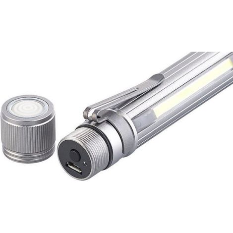 Lampe de poche LED COB - KryoLights - LTL-111.al - Rechargeable USB - 110 lm - 90 m portée (1/4)