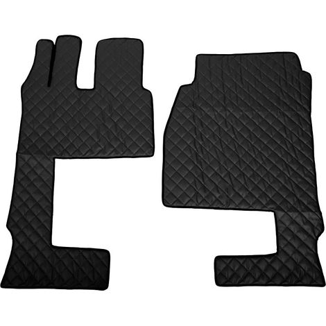 Coppia tappeti in Skeentex - Nero - compatibile per Mercedes Actros MP4 (09/1109/19) cabina larga, sedile pass. pieghevole, tunnel - Mercedes Actros MP5 (10/19) cabina larga, sedile pass. pieghevol (1/2)