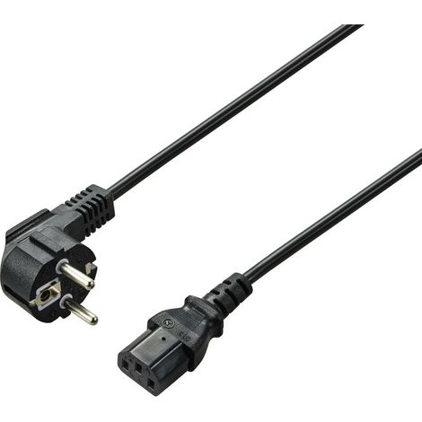 Câble de raccordement Trywise appareils IEC [1x Prise mâle coudée + contact de protection - 1x Secteur mâle C13] 0.75 m noir C634872 (1/3)