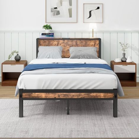 lit coffre 120x200, coffre XL lit une personne, structure métal robuste, matelas inclus, gain d'espace (1/5)