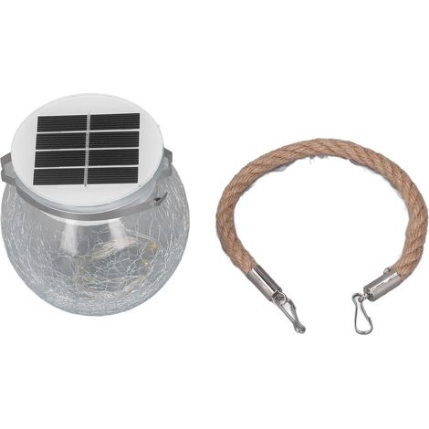 Lanterne Solaire Extérieure Suspendue - Sphère en Verre Craquelé Étanche IP65 - Éclairage Décoratif Chaleureux (1/5)