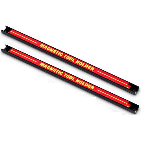 Set de 2 Barre Magnétique, Porte Outils Mural avec Charge 10KG, Aimant Puissant pour Rangement des Outils, pour Garage, Atelier, 30 CM