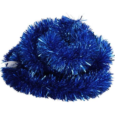 Catena per albero di Natale Goliath in lamina metallizzata blu navy, 10 cm x 3 m, taglio spesso/sottile (1/2)