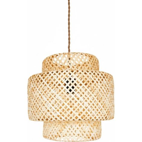Lámpara Colgante De Mimbre "JENSEN" - Ø50cm - E27 - Cuerda