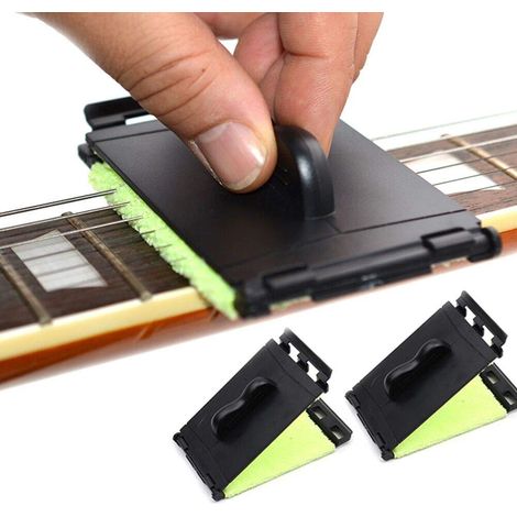 Ensemble de 2 pièces : nettoyant pour cordes de guitare, chiffon de nettoyage pour touche, produit nettoyant, pour le nettoyage des violons, basses, ukulélés, guitares électriques et autres instrument (1/5)