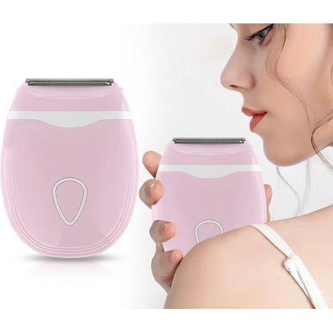 Rasoir électrique rechargeable pour femme, tondeuse sans fil pour aisselles, jambes, bras et zones intimes, utilisable à sec ou sous l’eau, rose (1/5)