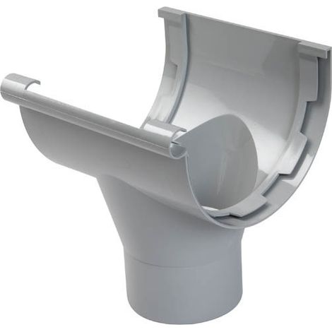 Nicoll – Raccord pour gouttière à coller Ø100 en PVC gris – Naissance centrale 33 pour évacuation eaux pluviales – Compatible tube cylindrique (1/4)