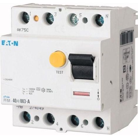 Eaton Interruttore differenziale 4 poli 40A per guida DIN