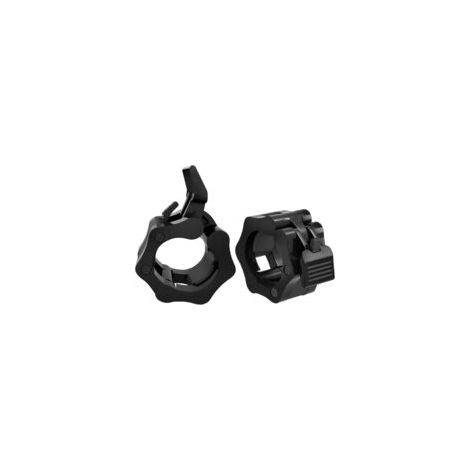 Paire de colliers professionnels pour barre olympique, serrage sécurisé pour musculation, noir (1/5)