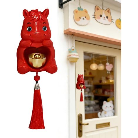 Carillon de Porte pour Maison Sonnette Décorative en Forme de Cheval Carillon Éolien Adhésif Idéal pour Entrée/Magasin/Café/Domicile/Bureau/Commerce/Mur/Chambre/Porte/Jardin/Grillage (1/5)