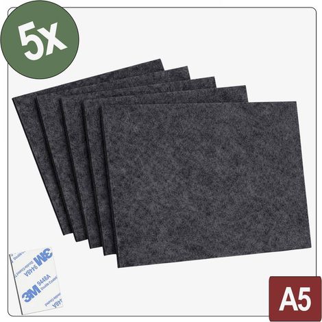 Quadrios 26SA141 Feltrini autoadesivo, rotondo Nero (L x L x A) 148 x 210 x 4 mm 5 pz.