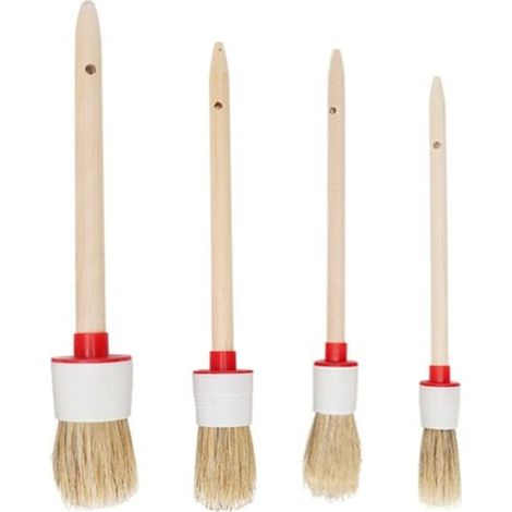 Jeu de 5 pinceaux ronds pour peinture, tailles 2, 4, 6, 8 et 10, brosses rondes en poils naturels, lot de pinceaux chinois de qualité, idéal pour travaux de peinture fine. (1/5)