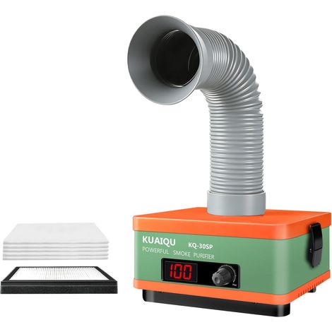 Extracteur de fumée de Soudure, Absorbeur de fumée de Bureau avec filtres HEPA à 3 étapes et Carbone Actif pour la Soudure, réparation de PCB, Bricolage, Fer à souder de Bureau (1/5)