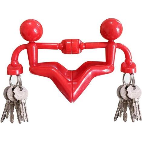 Lot de 2 crochets magnétiques solides à ventouse pour réfrigérateur et congélateur - Idée cadeau fantaisie (2, rouge) (1/4)