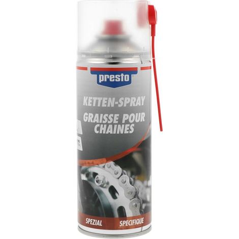 LUBRIFIANT POUR CHAINE AUTO / MOTO / VELO 400ML PRESTO