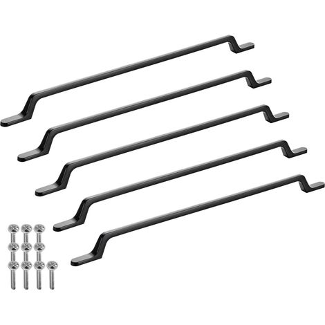 SO-TECH - Poignée de meuble BLACKLINE Gris - Entraxe 320 mm - L386 mm - Aluminium mat - Noir mat - Lot de 5 (1/5)