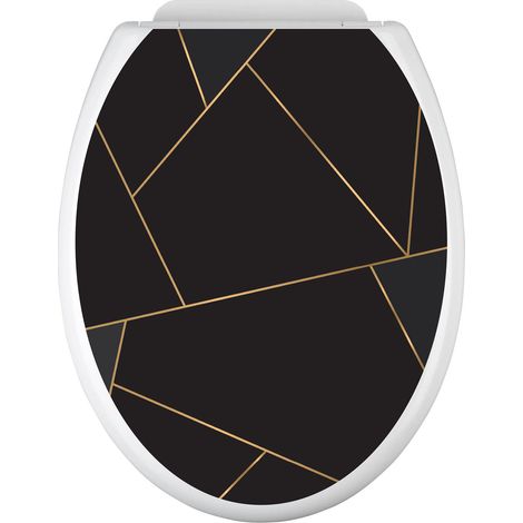 Stickers Abattant WC - Motif géométrique - 35x43 cm - Adhésif + Protection BRILLANTE (1/2)