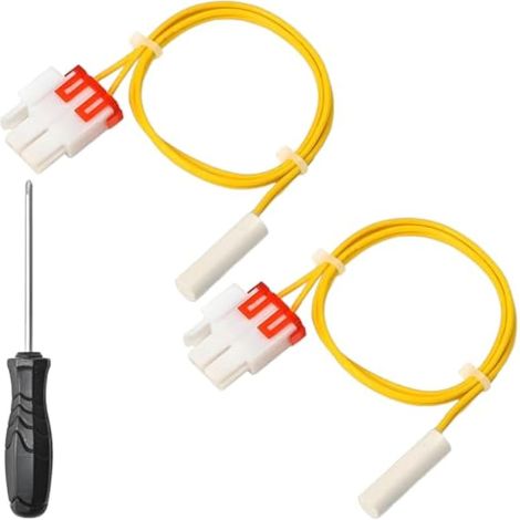 DA32-00006W Capteur de dégivrage pour réfrigérateur, sonde de température NTC 5K de Rechange pour réfrigérateur-congélateur, Installation Facile à l'aide d'un Tournevis (Blanc) (1/5)
