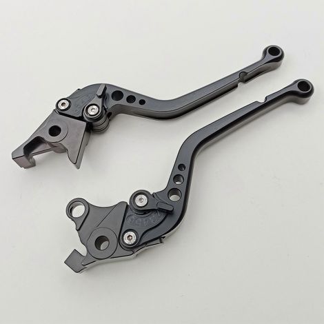 Poignée de frein et d'embrayage en alliage d'aluminium, réglage modifié, levier de klaxon (tout noir, 3 pièces) pour GSX1400 2001-2007 (1/5)